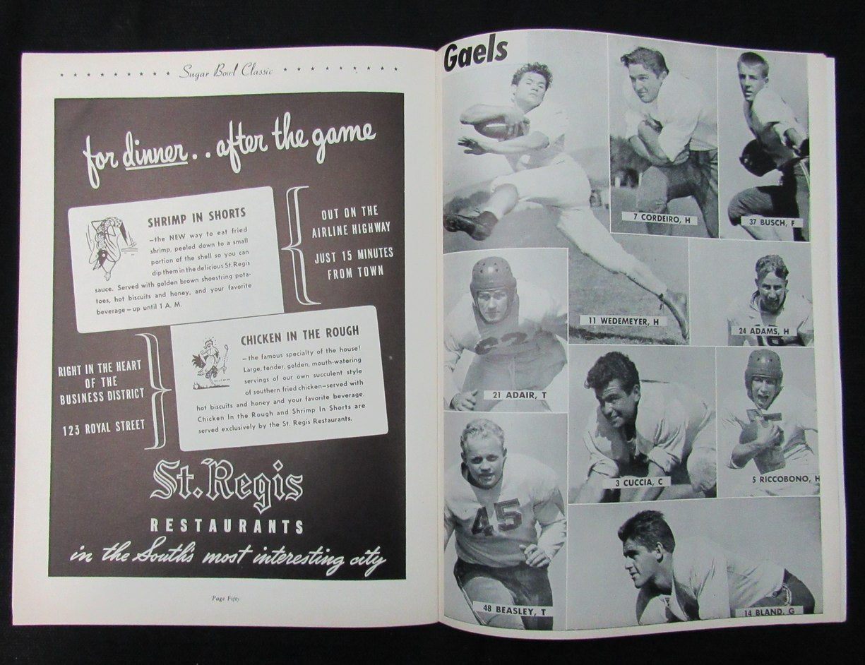 Jan. 1, 1946 Sugar Bowl St. Mary's vs. Oklahoma A&M Football Game Program 194656