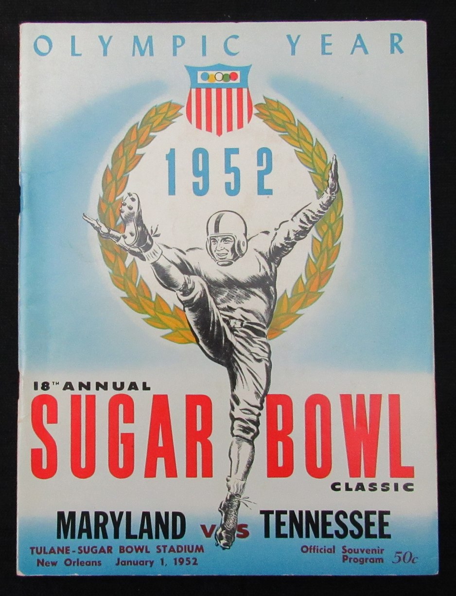 January 1, 1952 Sugar Bowl Maryland vs. Tennessee Football Game Program 194659