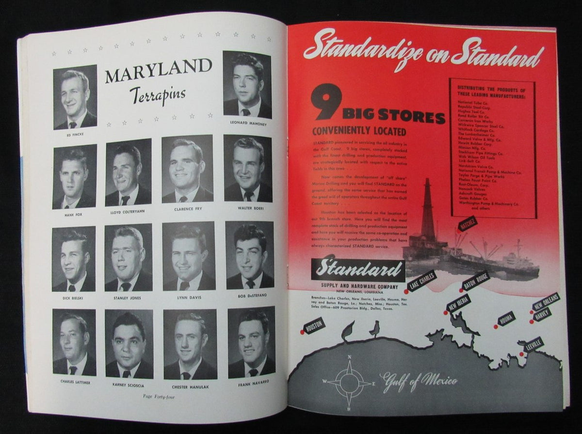 January 1, 1952 Sugar Bowl Maryland vs. Tennessee Football Game Program 194659