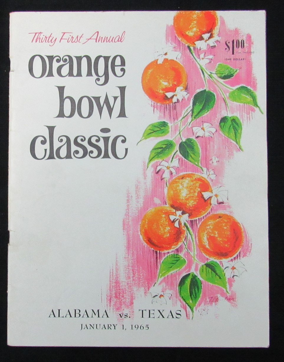 January 1, 1965 Sugar Bowl Alabama vs. Texas NCAA Football Game Program 194663