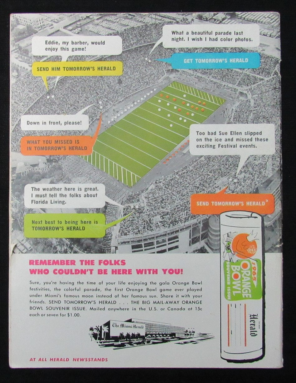 January 1, 1965 Sugar Bowl Alabama vs. Texas NCAA Football Game Program 194663