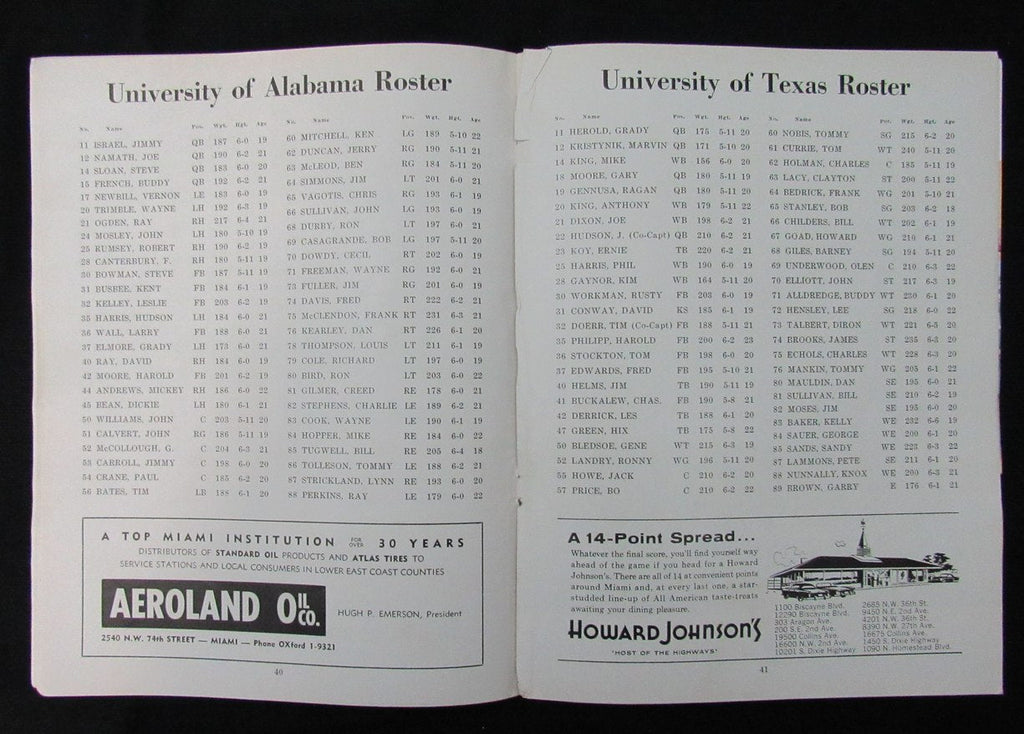January 1, 1965 Sugar Bowl Alabama vs. Texas NCAA Football Game Program 194663