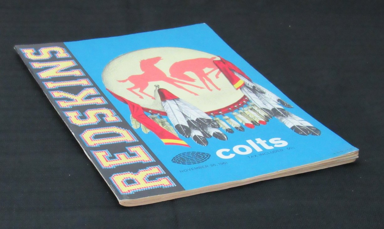 November 26, 1961 Redskins vs. Baltimore Colts Football Game Program 194669
