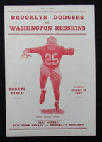 October 18, 1942 Brooklyn Dodgers vs. Redskins Football Game Program 194676