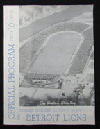 October 22,1939 Detroit Lions vs. Green Bay Packers Football Game Program 194678