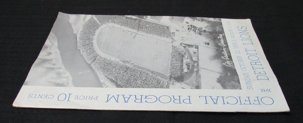 October 22,1939 Detroit Lions vs. Green Bay Packers Football Game Program 194678