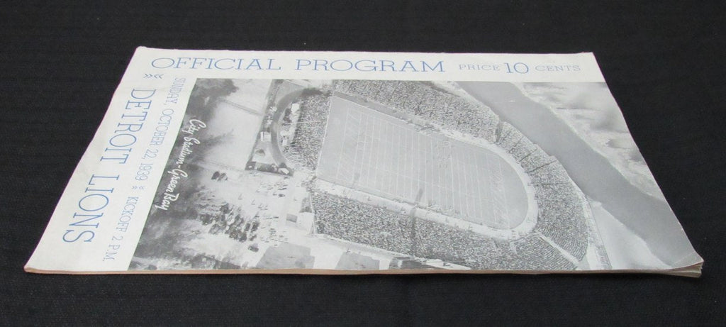 October 22,1939 Detroit Lions vs. Green Bay Packers Football Game Program 194678