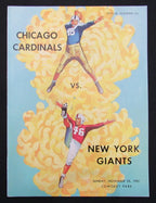 November 25, 1951 Chicago Cardinals vs. NY Giants Football Game Program 195509