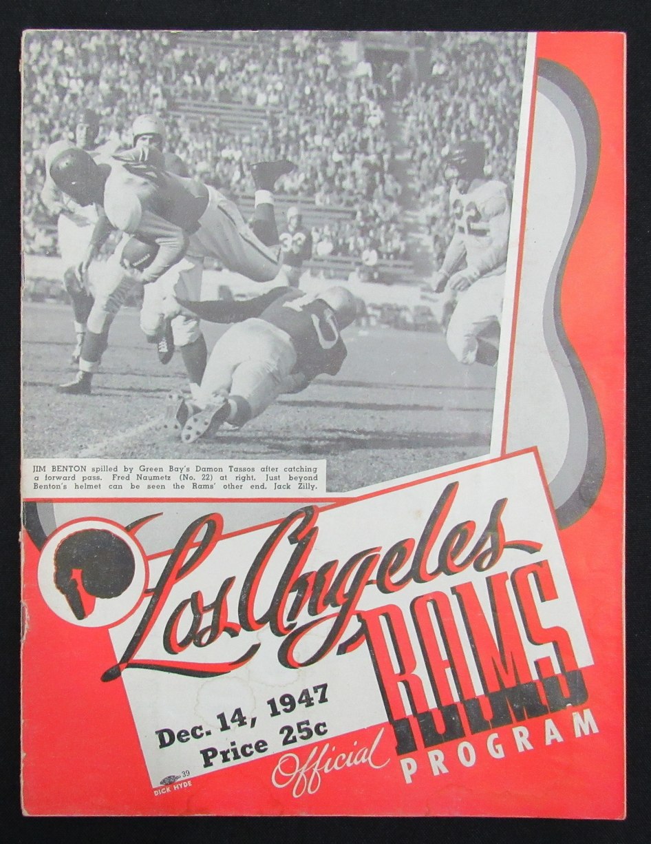 December 14, 1947 LA Rams vs. New York Giants Football Game Program 195510