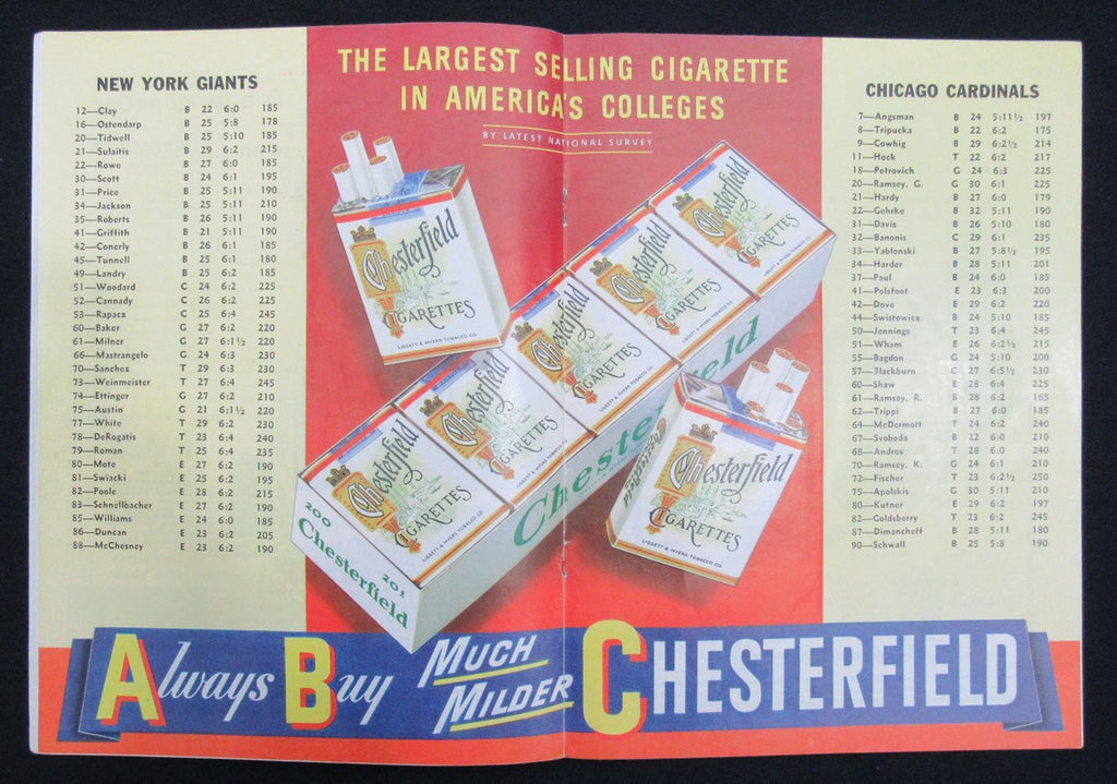 October 29, 1950 Chicago Cardinals vs. NY Giants Football Game Program 195512