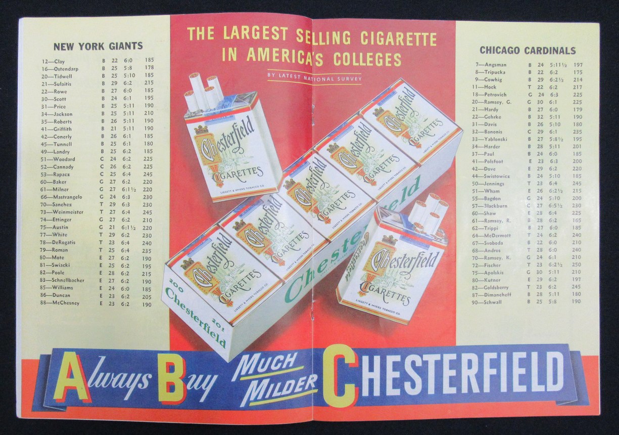 October 29, 1950 Chicago Cardinals vs. NY Giants Football Game Program 195512