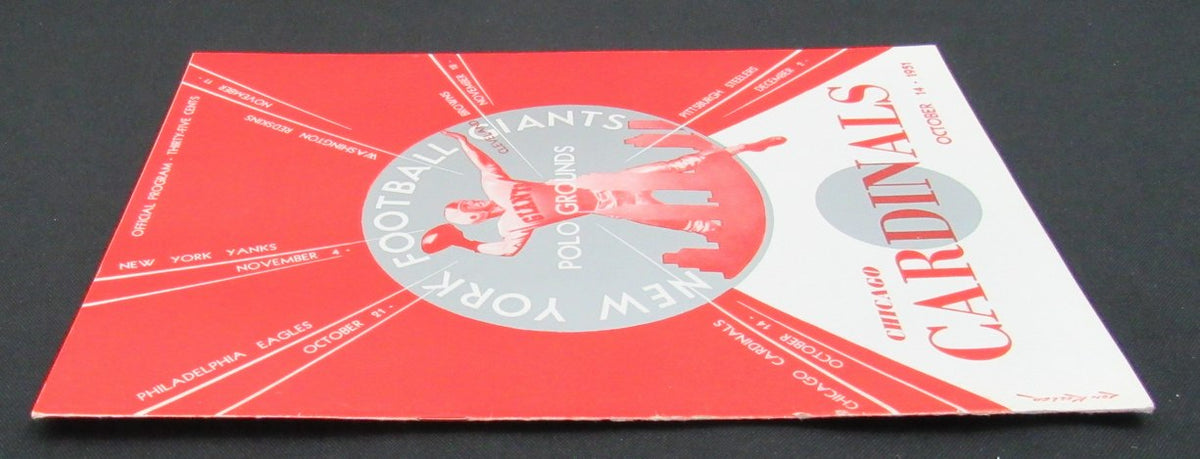 October 14, 1951 Chicago Cardinals vs. NY Giants Football Game Program 195513
