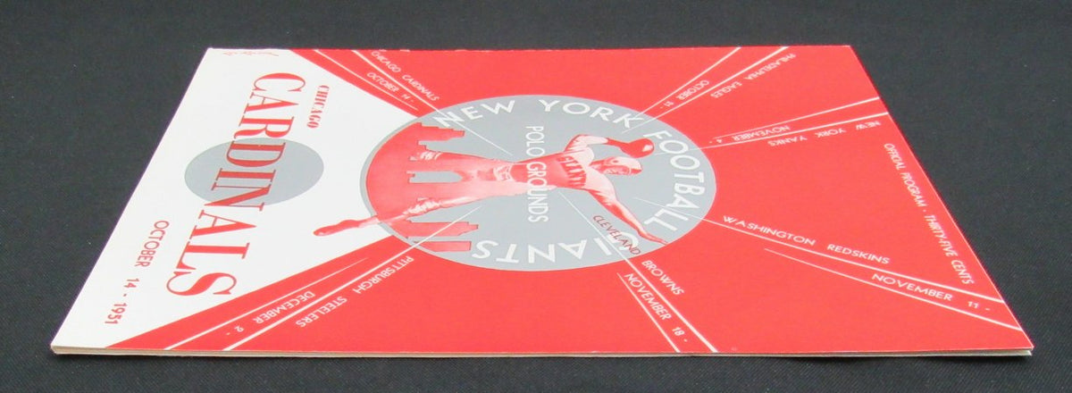 October 14, 1951 Chicago Cardinals vs. NY Giants Football Game Program 195513