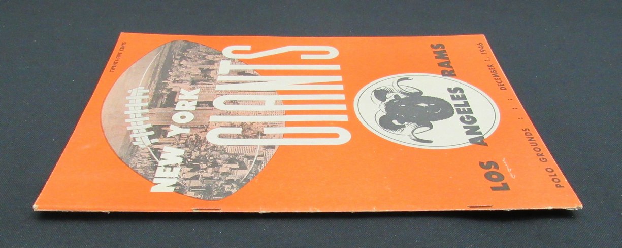 December 1, 1946 New York Giants vs. LA Rams Football Game Program 195514