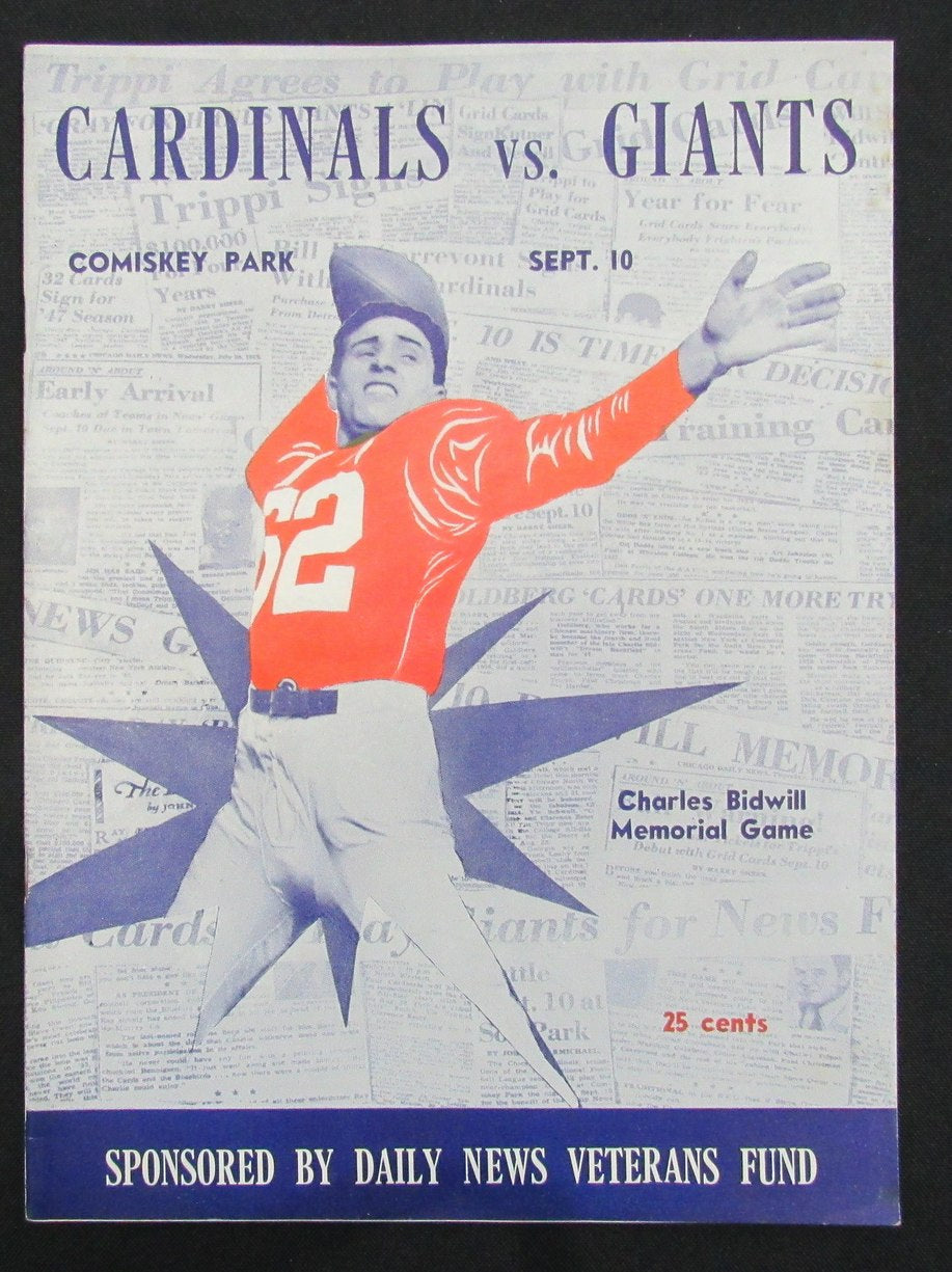 September 10, 1947 Chicago Cardinals vs. NY Giants Football Game Program 195515
