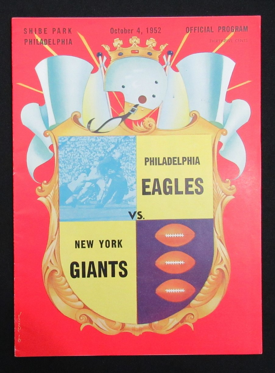 October 4, 1952 Philadelphia Eagles vs. NY Giants Football Game Program 195518