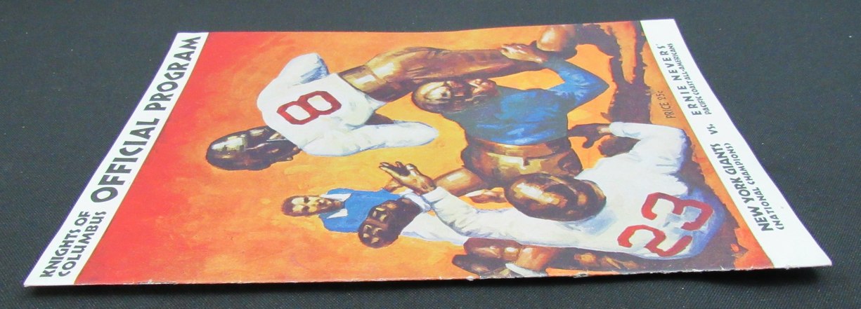 1935 NY Giants vs.Ernie Nevers' All-Americans Football Game Program 195520