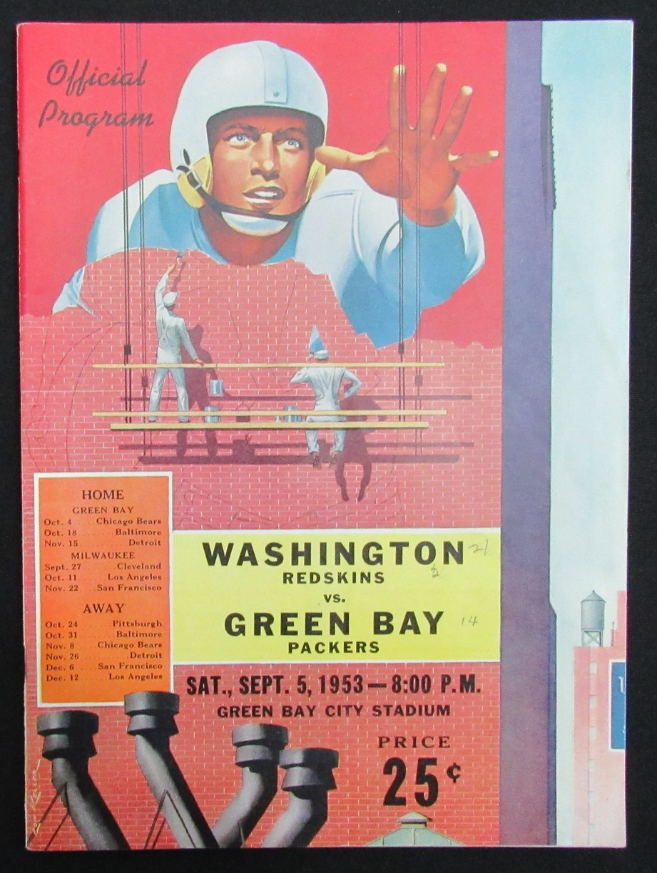 September 5, 1953 Redskins vs. Green Bay Packers Football Game Program 195491