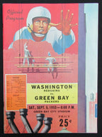 September 5, 1953 Redskins vs. Green Bay Packers Football Game Program 195491