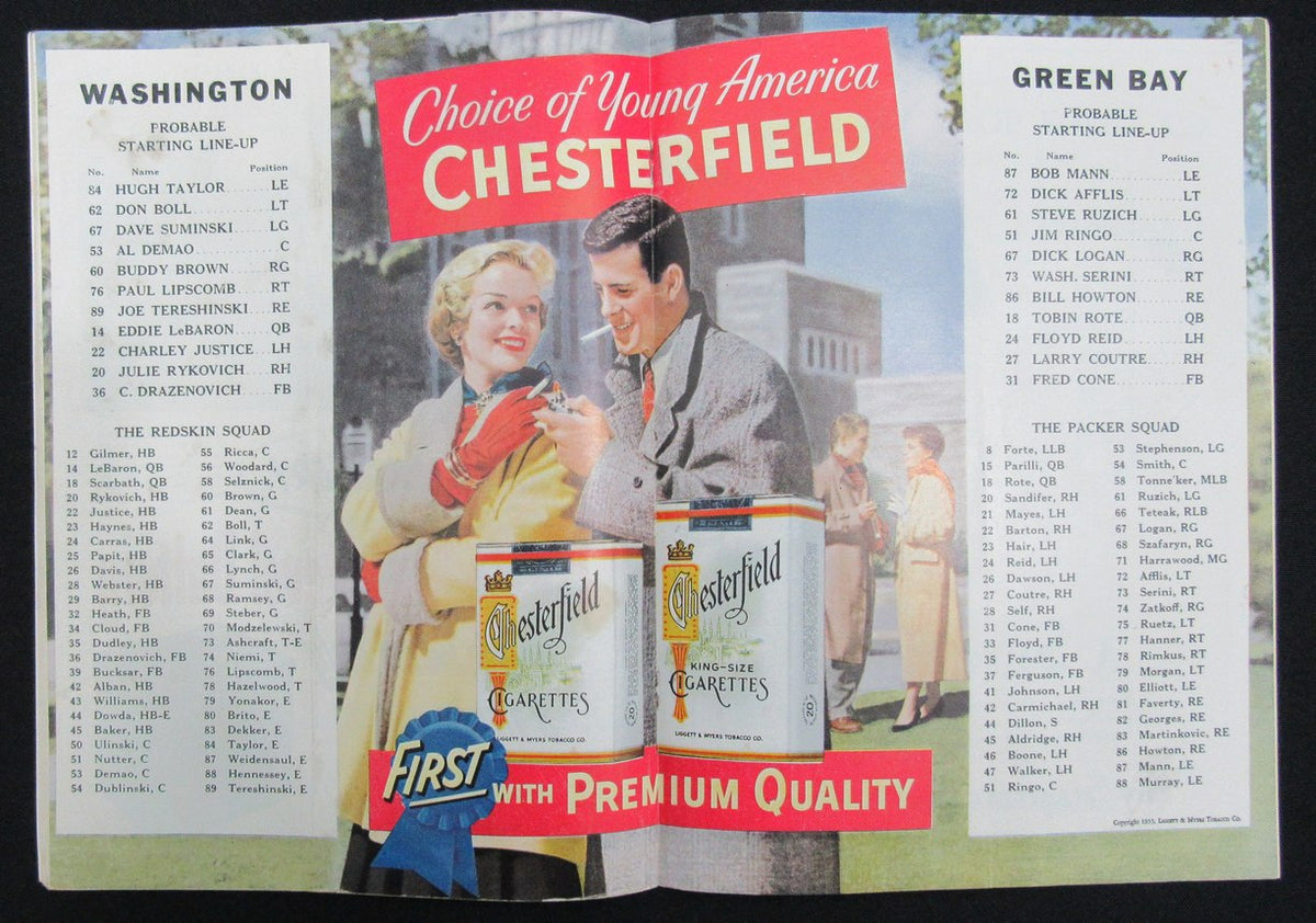 September 5, 1953 Redskins vs. Green Bay Packers Football Game Program 195491