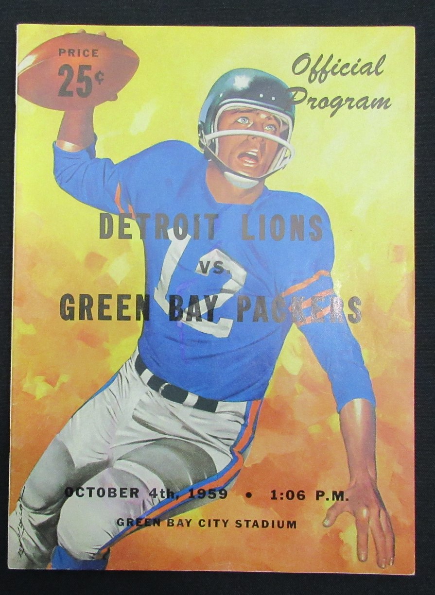 October 4, 1959 Detroit Lions vs. Green Bay Packers Football Game Program 195496