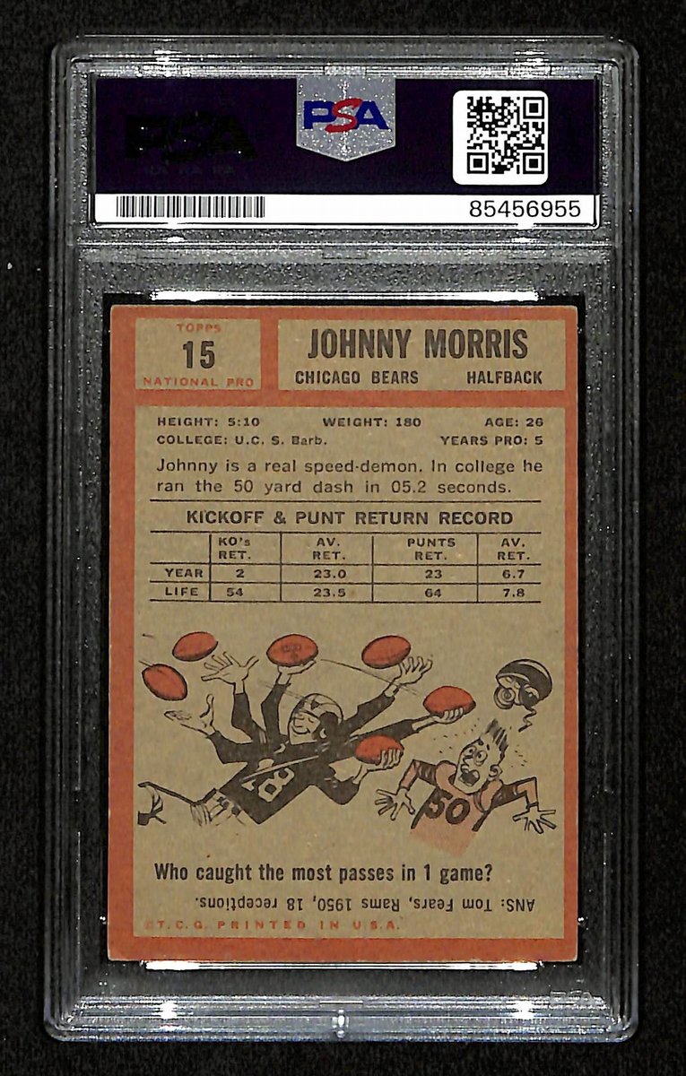 Johnny Morris Signed/Auto 1962 Topps Card #15 Chicago Bears PSA/DNA 195062