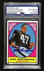 Kent McLoughan Signed/Auto 1967 Topps Card #112 Oakland Raiders PSA/DNA 195078