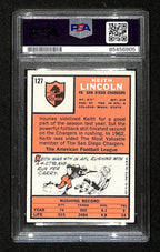 Keith Lincoln Signed/Auto 1966 Topps Card #127 San Diego Chargers PSA/DNA 195088