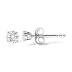 .925 Sterling Silver 1/2 Cttw Round Brilliant-Cut Lab Grown Diamond Classic 4-Prong Stud Earrings (F-G Color, VS1-VS2 Clarity)
