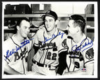Eddie Mathews/Gene Conley/Joe Adcock Multi-Signed/Auto 8x10 Photo PSA/DNA 195450