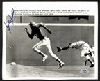Darrel Chaney/George Hendrick Signed 8x10 Press Photo 1972 Reds vs A's PSA/DNA