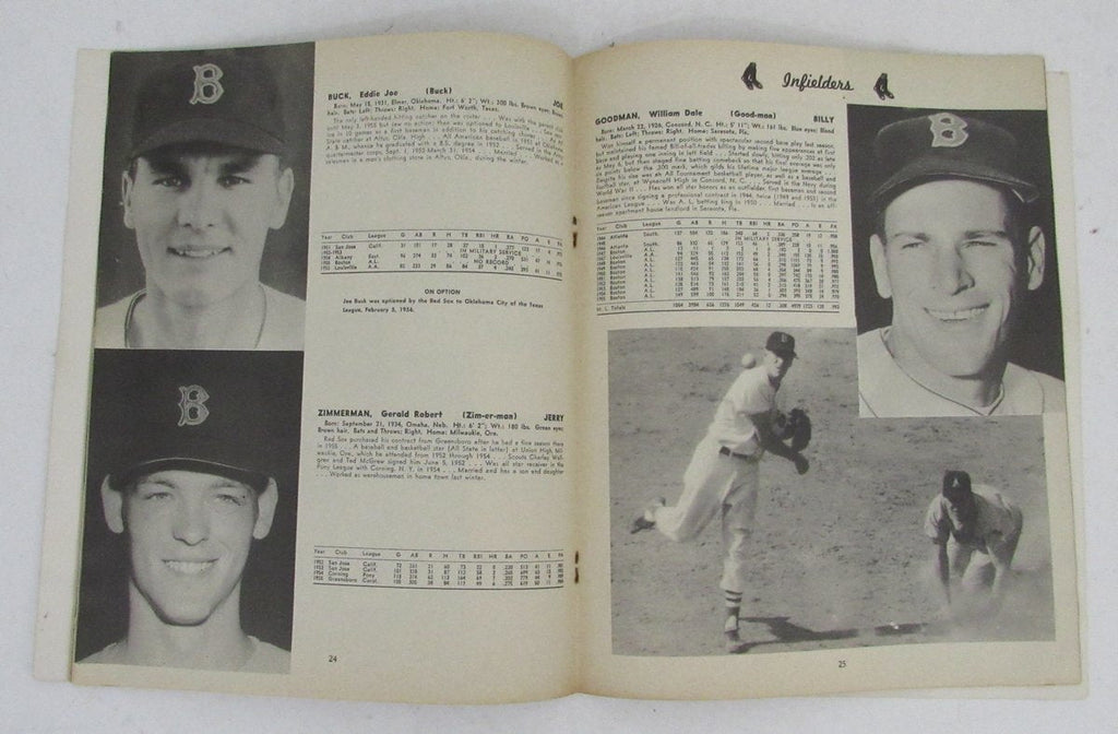 Boston Red Sox 1956 Yearbook Official Records of All Players 195685