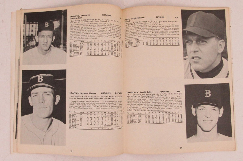 Boston Red Sox 1958 Yearbook 195688