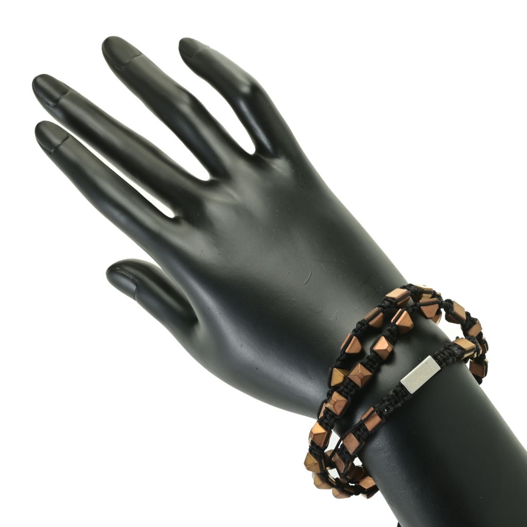 Invicta Jewelry Men's Hematite Adjustable Wrap Bracelet
