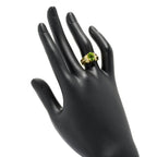 18K Gold Plated 1.94ctw Arizona Peridot & White Zircon Ring