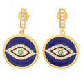 Choice of Plating Enamel, Campitos Turquoise & White Zircon Evil Eye Earrings