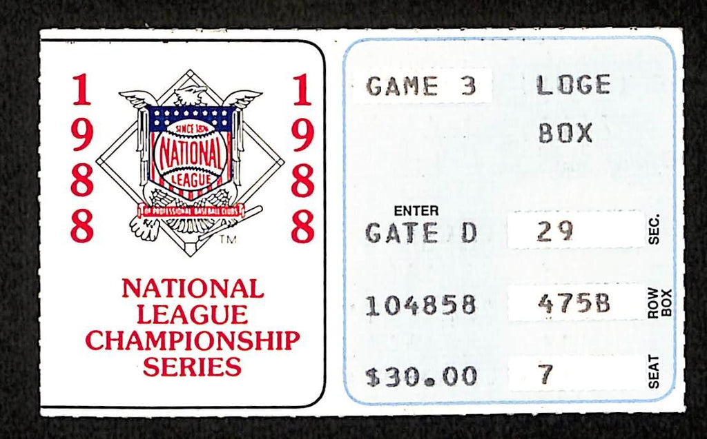 1988 NLCS Game 3 Los Angeles Dodgers vs. New York Mets Ticket Stub 194160