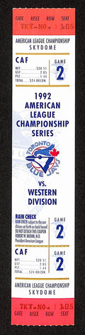 1992 ALCS Game 2 Oakland Athletics vs. Toronto Blue Jays Full Ticket 194156
