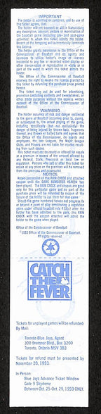 1993 ALCS Game 3 Chicago White Sox vs. Toronto Blue Jays Full Ticket 194149