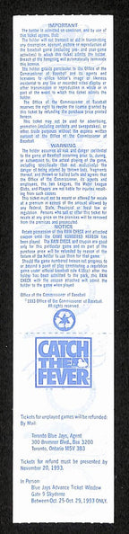 1993 ALCS Game 4 Chicago White Sox vs. Toronto Blue Jays Full Ticket 194151