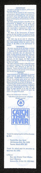 1993 ALCS Game 4 Chicago White Sox vs. Toronto Blue Jays Full Ticket 194152