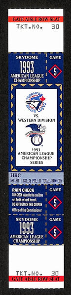 1993 ALCS Game 5 Chicago White Sox vs. Toronto Blue Jays Full Ticket 194153