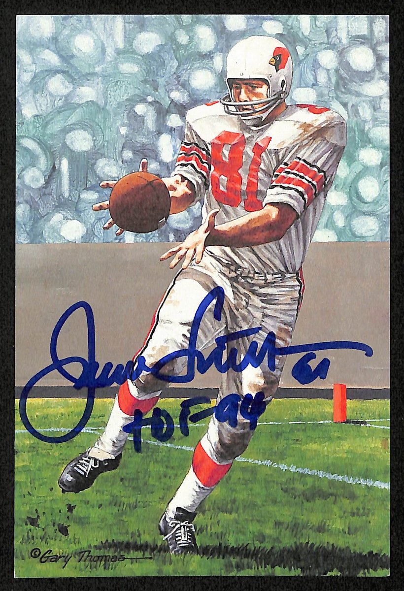 Jackie Smith Signed/Inscr 1994 Goal Line Art GLAC Postcard Cardinals JSA 196054