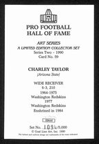 Charlie Taylor HOF Signed 1990 Goal Line Art GLAC Postcard Redskins JSA 196077