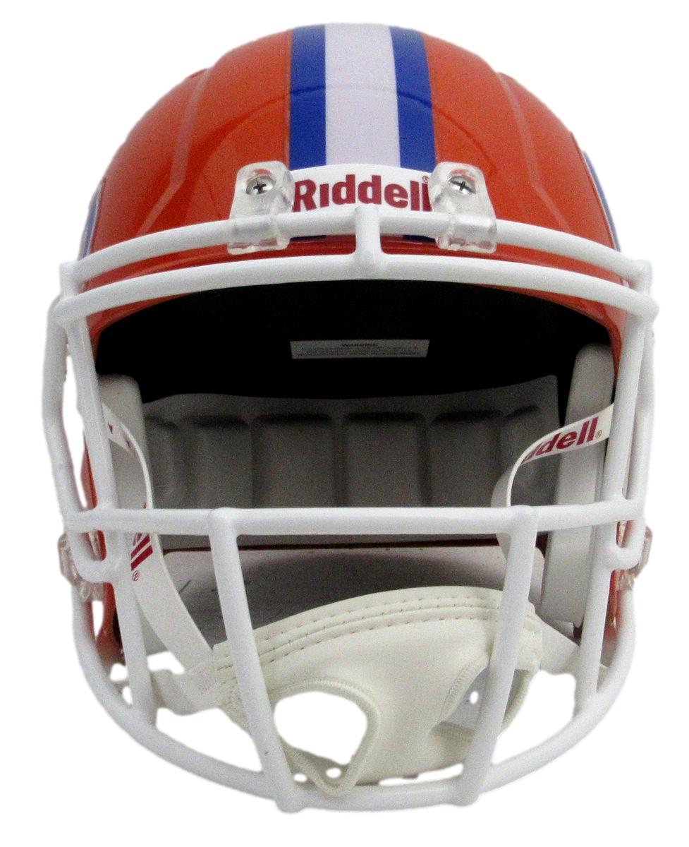 D. J. Lagway Signed/Inscr Orange Full Size Replica Helmet Florida JSA 197049