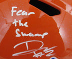 D. J. Lagway Signed/Inscr Orange Full Size Replica Helmet Florida JSA 197051