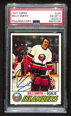 Billy Smith HOF Signed 1977 Topps Card #229 Islanders PSA/DNA EX-MT 6 195922