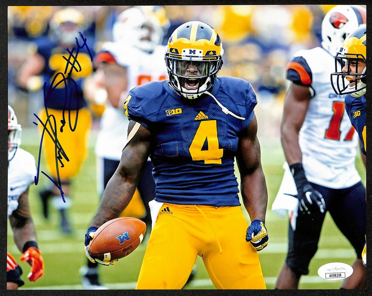 De'Veon Smith Signed/Autographed 8x10 Photo University of Michigan JSA 195930