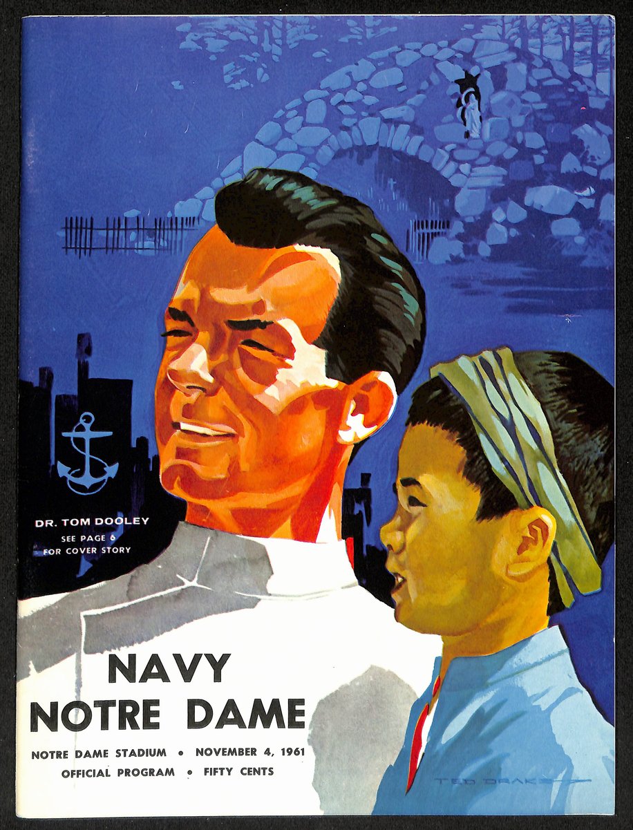 1961 Navy Midshipmen vs Notre Dame College Football Game Program  194566
