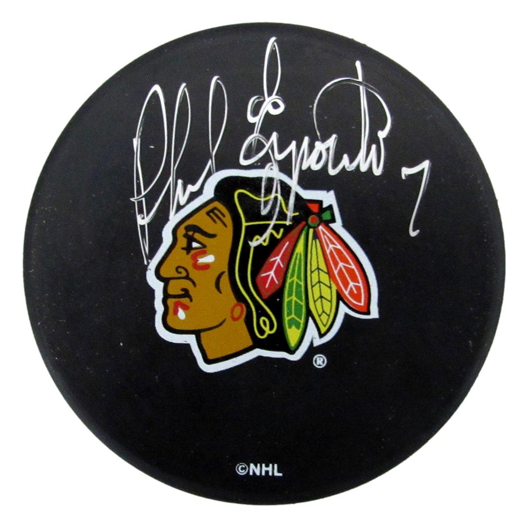 Phil Esposito HOF Signed/Autographed Chicago Blackhawks Hockey Puck JSA 197333